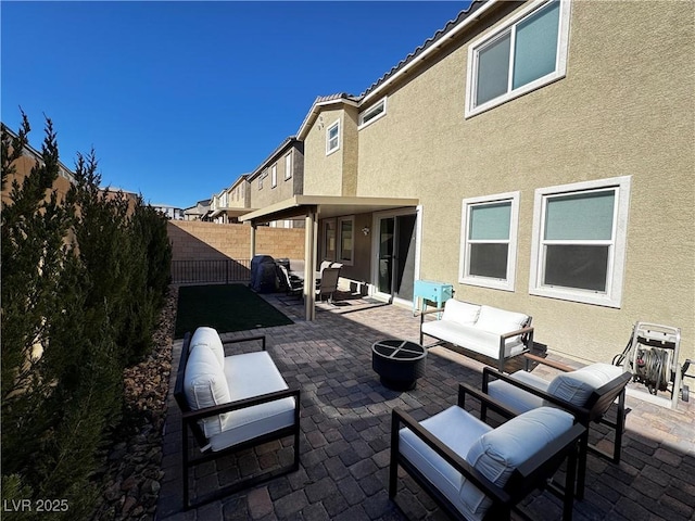 view of patio featuring outdoor lounge area