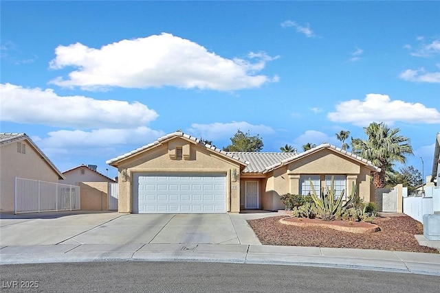 single story home with a garage