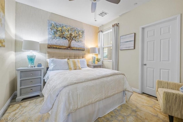 bedroom with ceiling fan