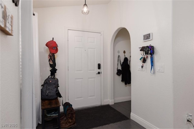 entrance foyer featuring dark wood-type flooring