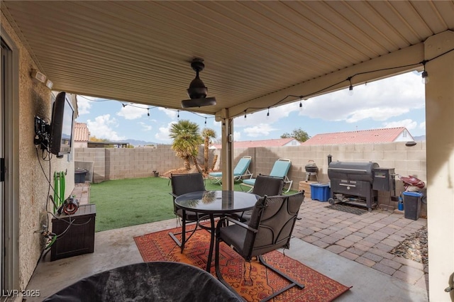 view of patio / terrace with a grill