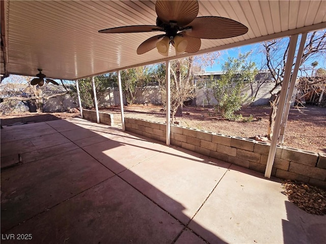 view of patio / terrace with ceiling fan