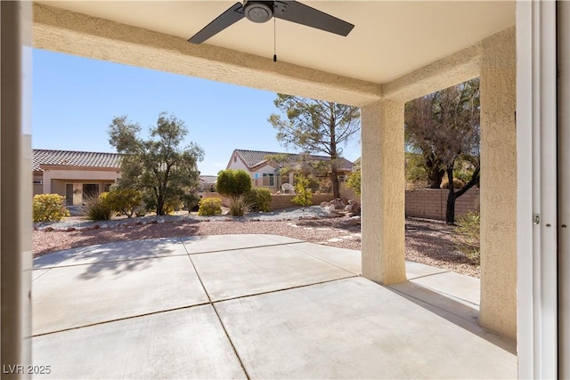 view of patio with ceiling fan