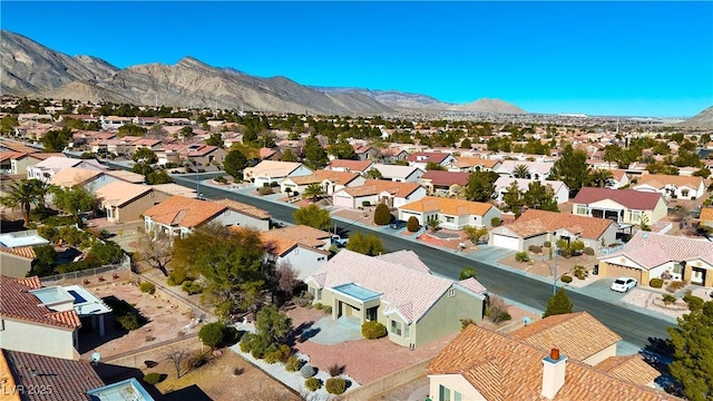 aerial view with a mountain view