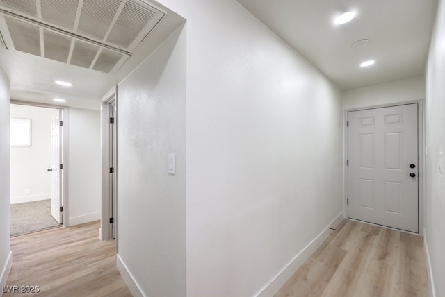 hall featuring light wood-type flooring