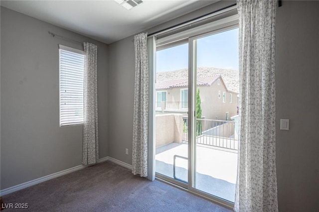 interior space with carpet flooring