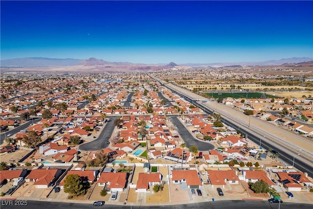 aerial view with a mountain view