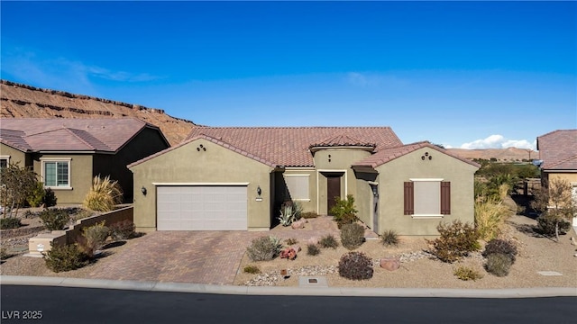 view of front of house with a garage