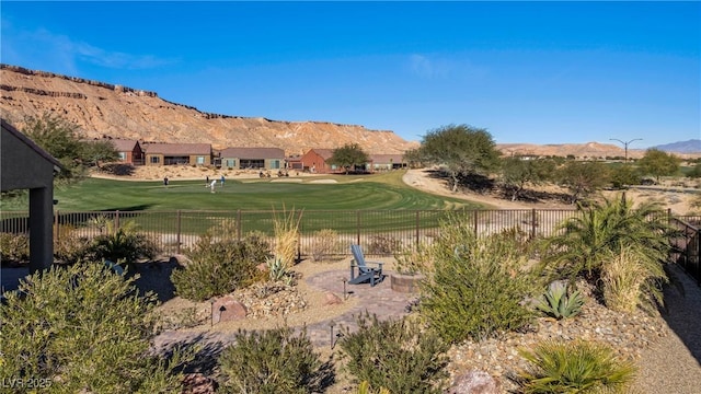 exterior space featuring a mountain view