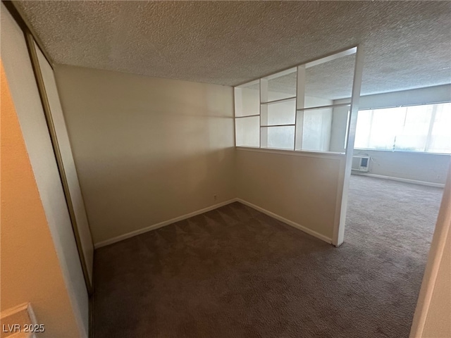 unfurnished room featuring carpet floors and a textured ceiling