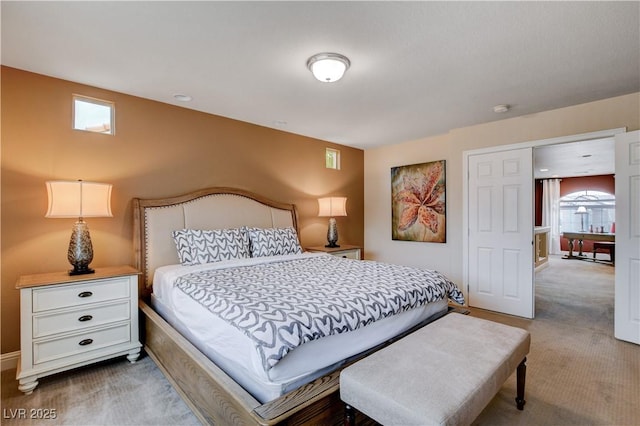 view of carpeted bedroom