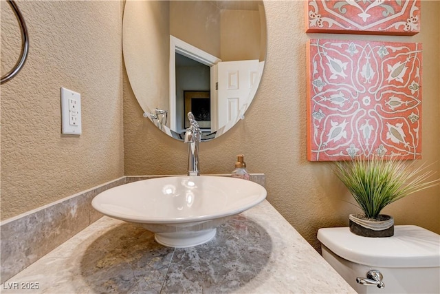 bathroom with toilet and vanity