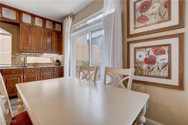 view of dining room