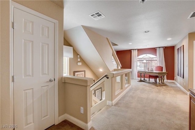 interior space with light colored carpet