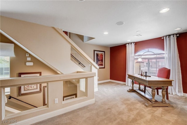 interior space with light colored carpet