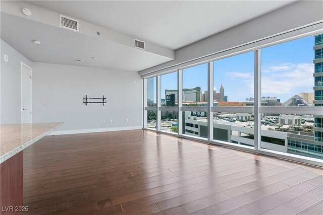 empty room featuring wood-type flooring