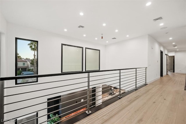 hall featuring light wood-type flooring