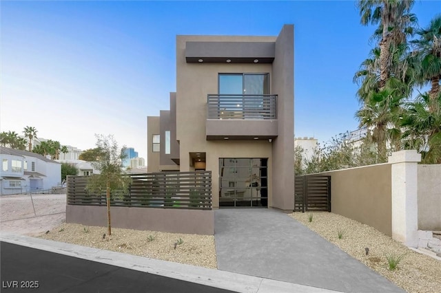 modern home with a balcony