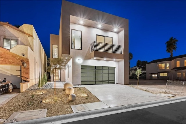 contemporary home with a garage