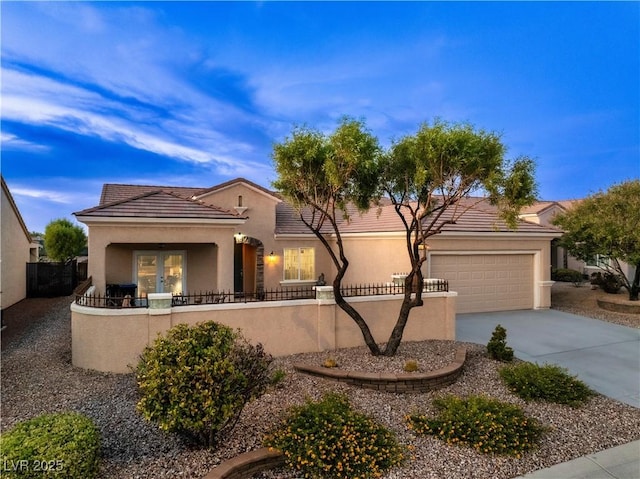 view of front of property featuring french doors