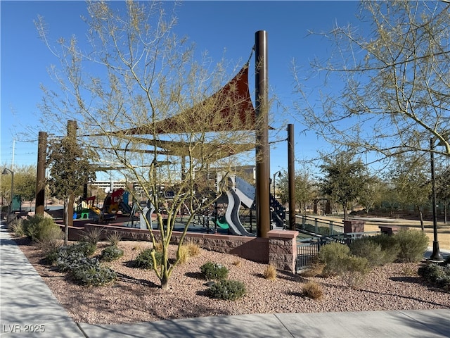 view of community featuring a playground