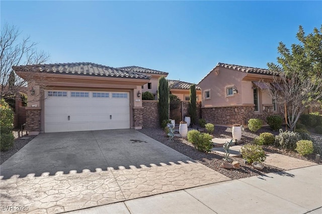 view of front facade with a garage