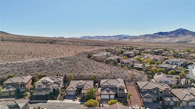 aerial view with a mountain view