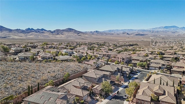 bird's eye view with a mountain view