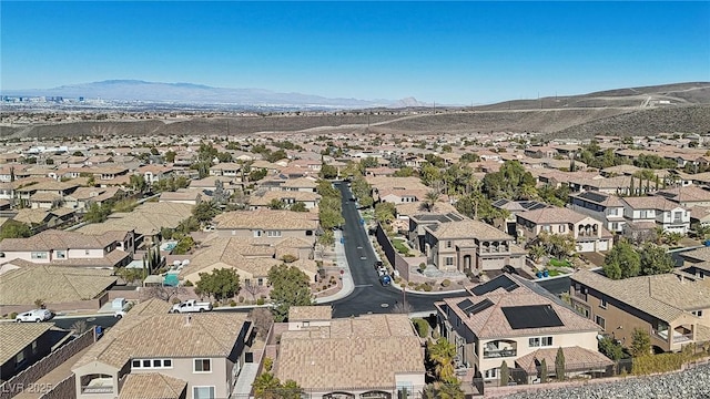 bird's eye view with a mountain view