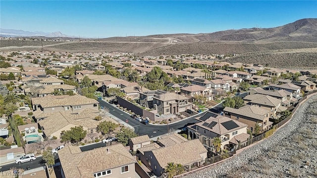 aerial view with a mountain view