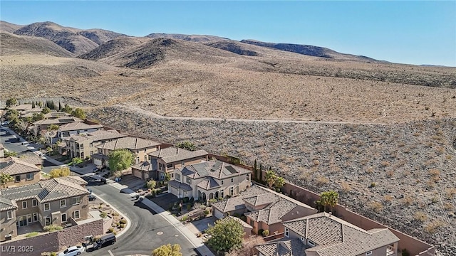 bird's eye view with a mountain view