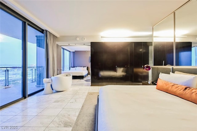 bedroom featuring expansive windows