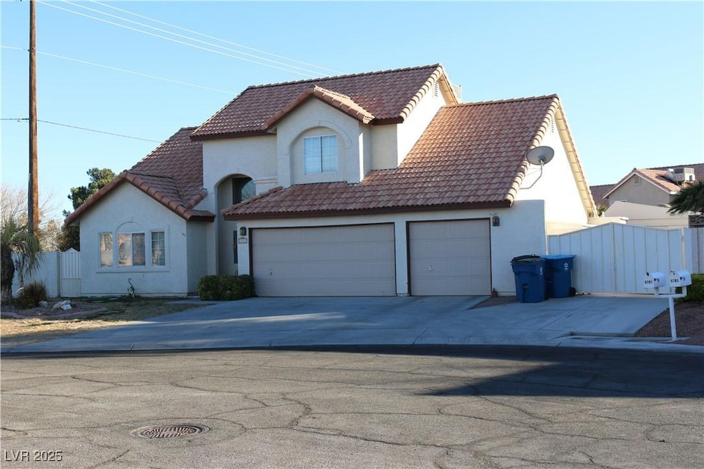 view of property featuring a garage