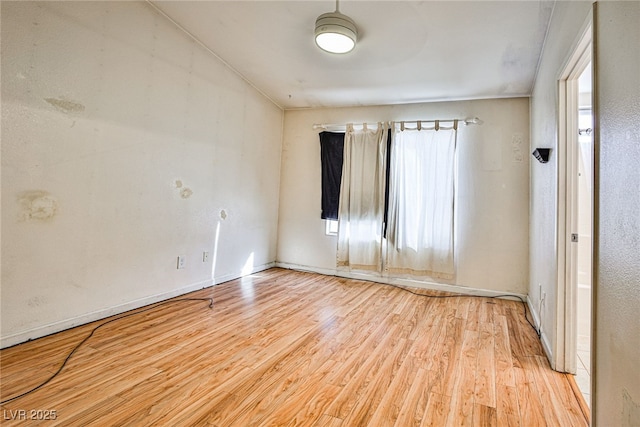 empty room featuring light wood-type flooring