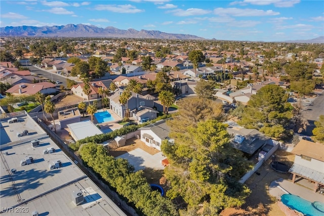 bird's eye view with a mountain view