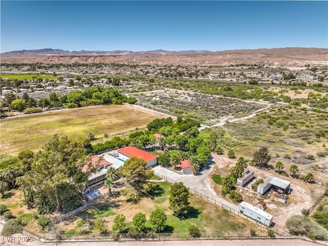 aerial view with a mountain view