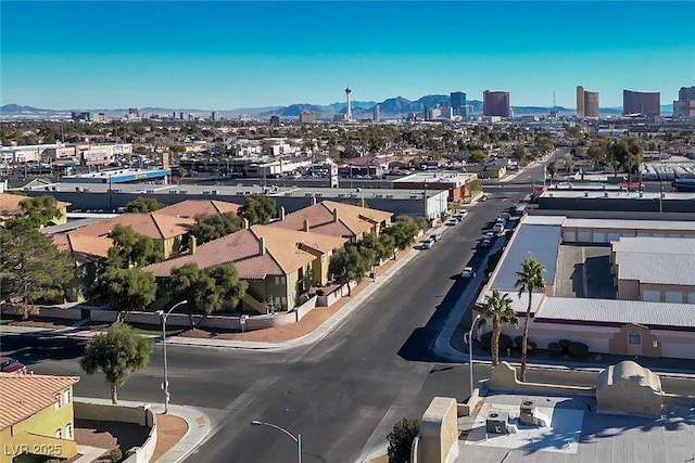 aerial view featuring a mountain view