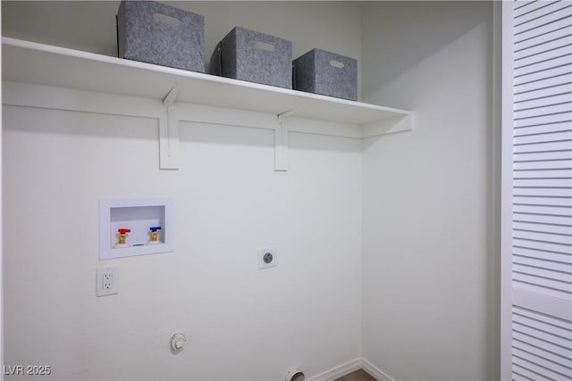 laundry room featuring electric dryer hookup, washer hookup, and hookup for a gas dryer