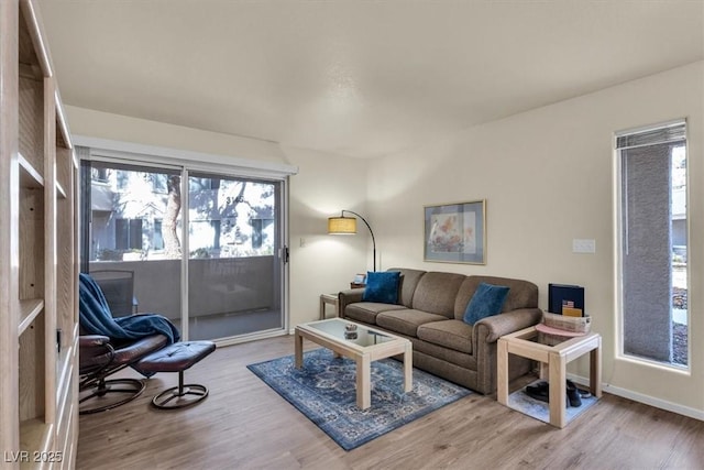 living room featuring light hardwood / wood-style flooring