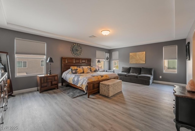 bedroom featuring light hardwood / wood-style flooring