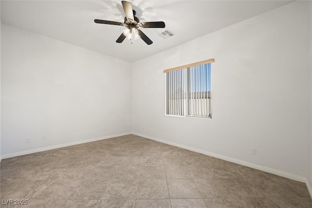 spare room featuring ceiling fan