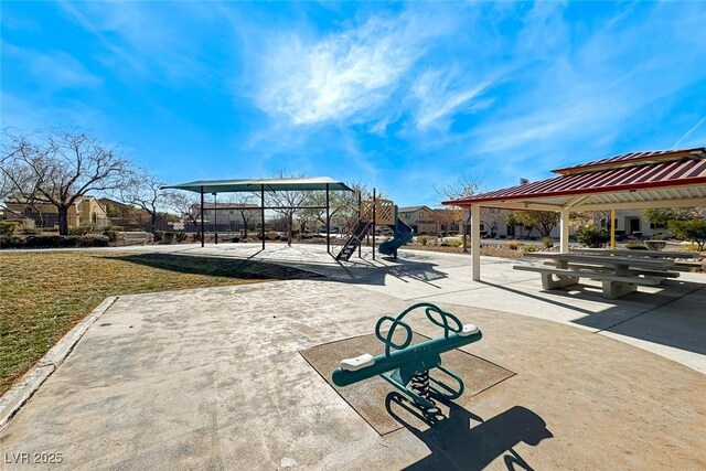 view of property's community with a gazebo and a playground