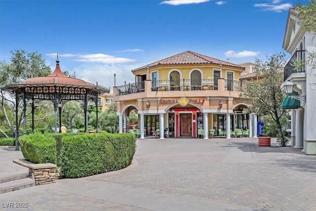 exterior space with a gazebo