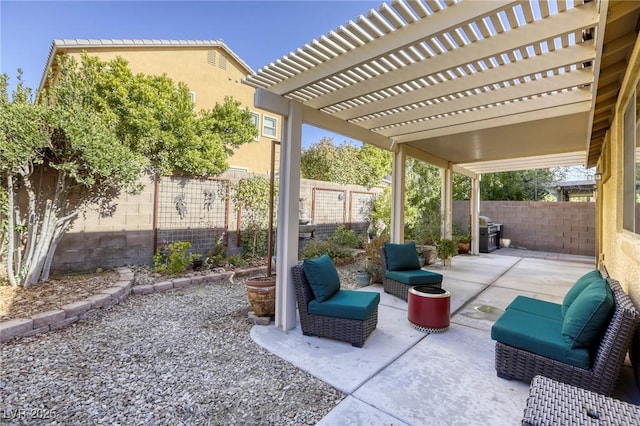 view of patio with a pergola