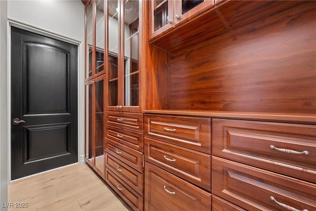 walk in closet featuring light wood-style floors