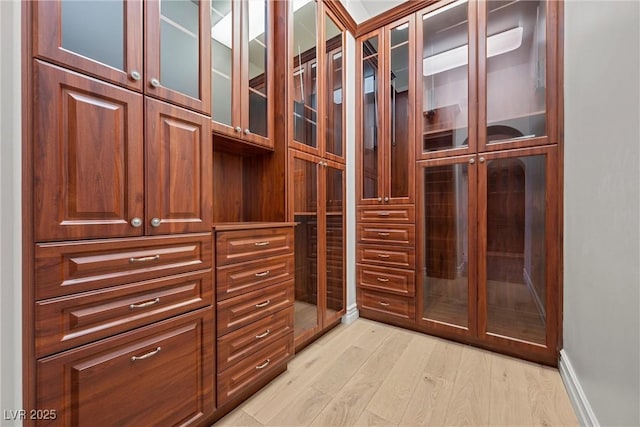 spacious closet with light wood-style floors