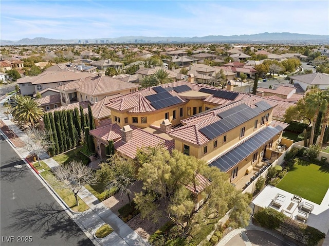 bird's eye view with a mountain view and a residential view