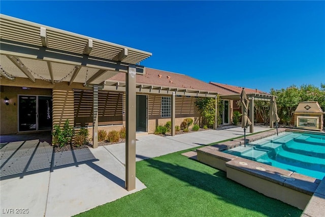 exterior space featuring a patio and a pergola