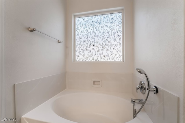 bathroom with a washtub