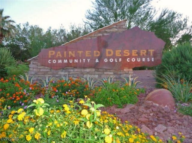 view of community sign